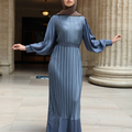 Isadora Pleated Maxi Dress - Dusky Blue