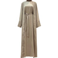 Marjan Kimono Abaya Set - Taupe Sand