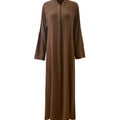 Shifah Flowy Abaya Dress - Chocolate