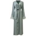 Sofiya Feather Kimono Abaya - Pastel Blue