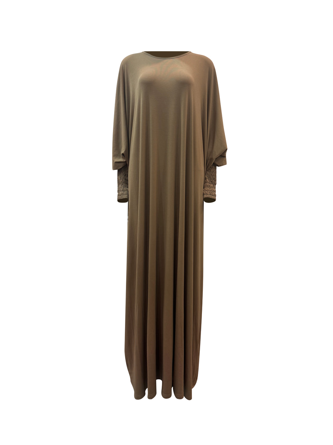 Madinah Smocked Sleeve Batwing Abaya - Biscotti