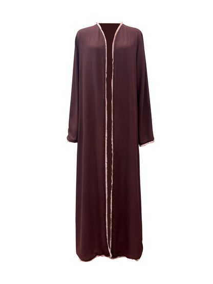 Alwan Reversible Kimono Abaya - Rosewood Blush