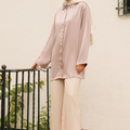 Layna Satin Top - Lavender Pink