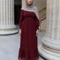 Husna Embossed Maxi - Ruby