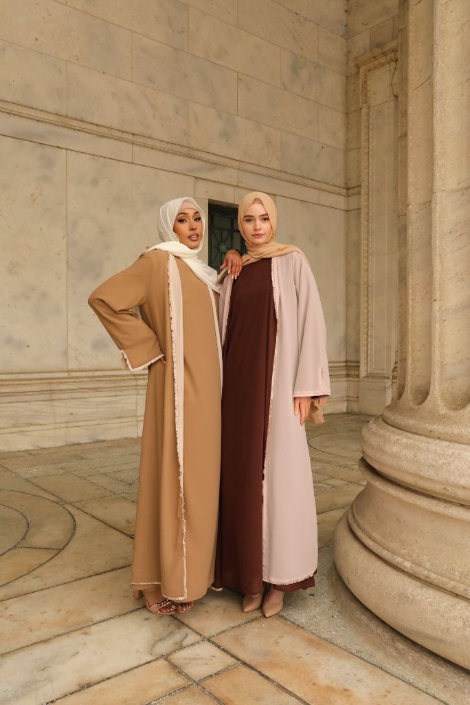 Alwan Reversible Kimono Abaya - Rosewood Blush