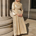 Hiba Metallic Maxi Gown - Gilded Gold