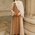 Alwan Reversible Kimono Abaya - Caramel Creme