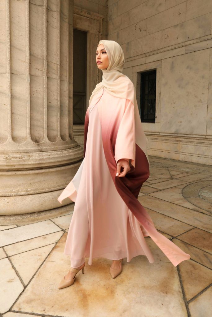 Hilwah Ombre Kaftan Kimono - Rose Dusk