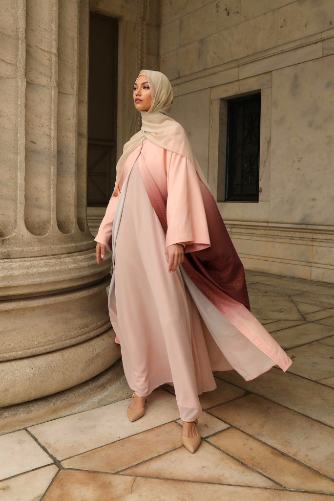 Hilwah Ombre Kaftan Kimono - Rose Dusk