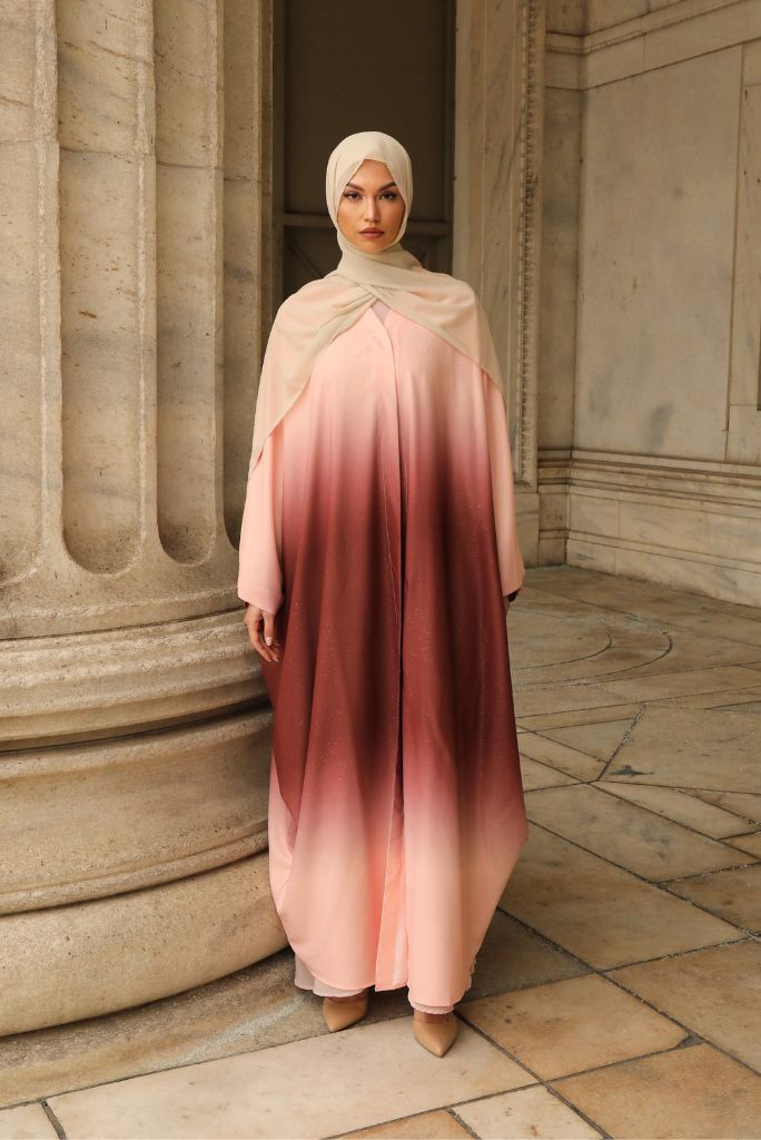 Hilwah Ombre Kaftan Kimono - Rose Dusk