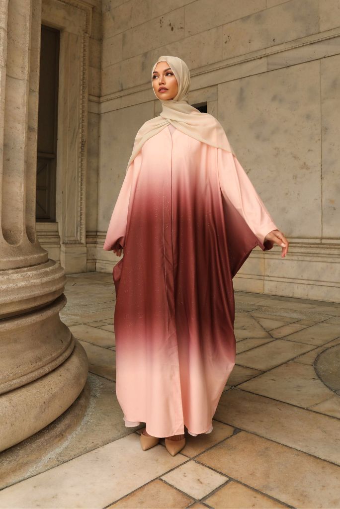 Hilwah Ombre Kaftan Kimono - Rose Dusk