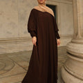 Madinah Smocked Sleeve Batwing Abaya - Cocoa