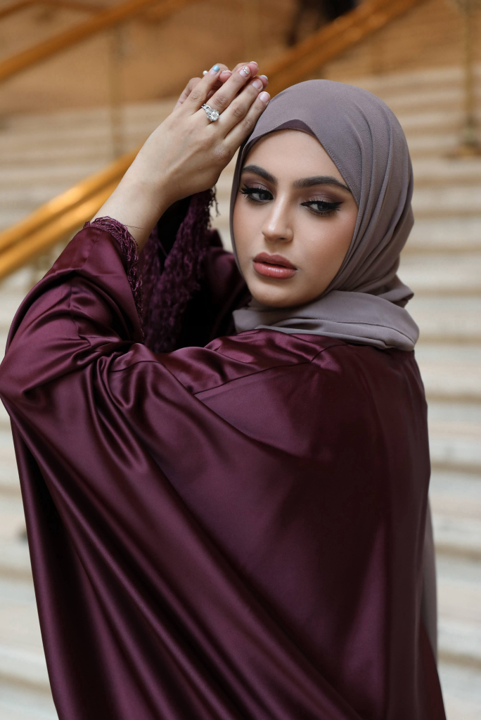 Layali Kaftan Abaya - Ruby Maroon