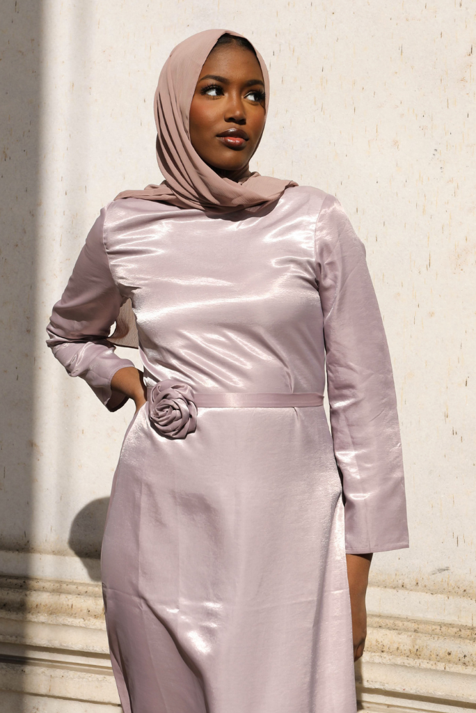 Amara Satin Dress - Lilac