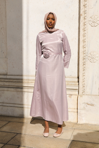 Amara Satin Dress - Lilac