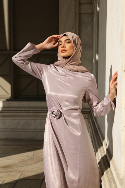 Amara Satin Dress - Lilac