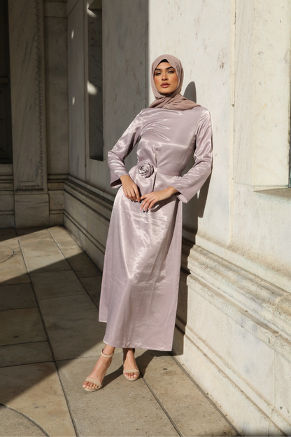 Amara Satin Dress - Lilac