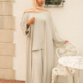 Serene Three Piece Abaya Matching Set - Moonstone