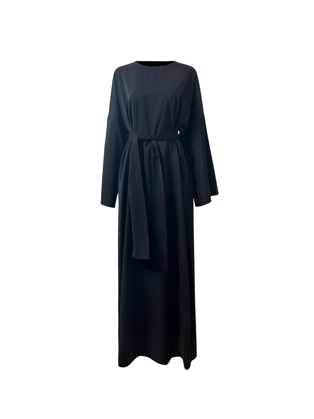 Santorini Maxi Slip Dress - Black