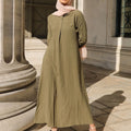 Shifah Flowy Abaya Dress - Moss