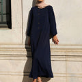 Maryam Button Abaya - Midnight Blue