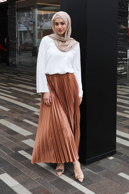 Maha Pleated Skirt - Sun-Kissed Bronze