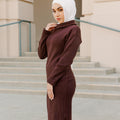 Saima Cowl Neck Knit - Mahogany