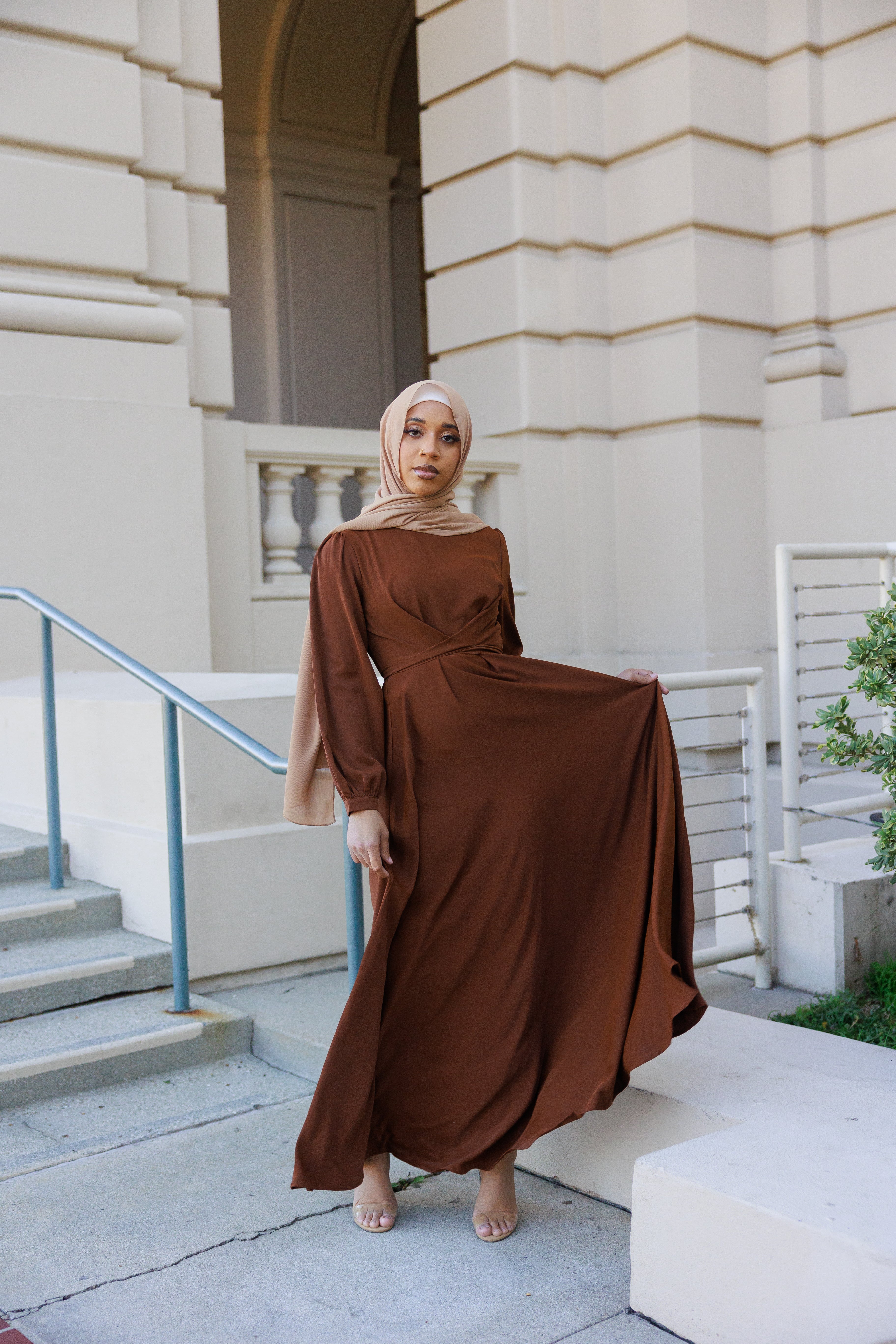 Shop Imani Wrap Chocolate Maxi Dress | Niswa Fashion