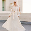 Ayla Pleated Satin Gown - Ivory