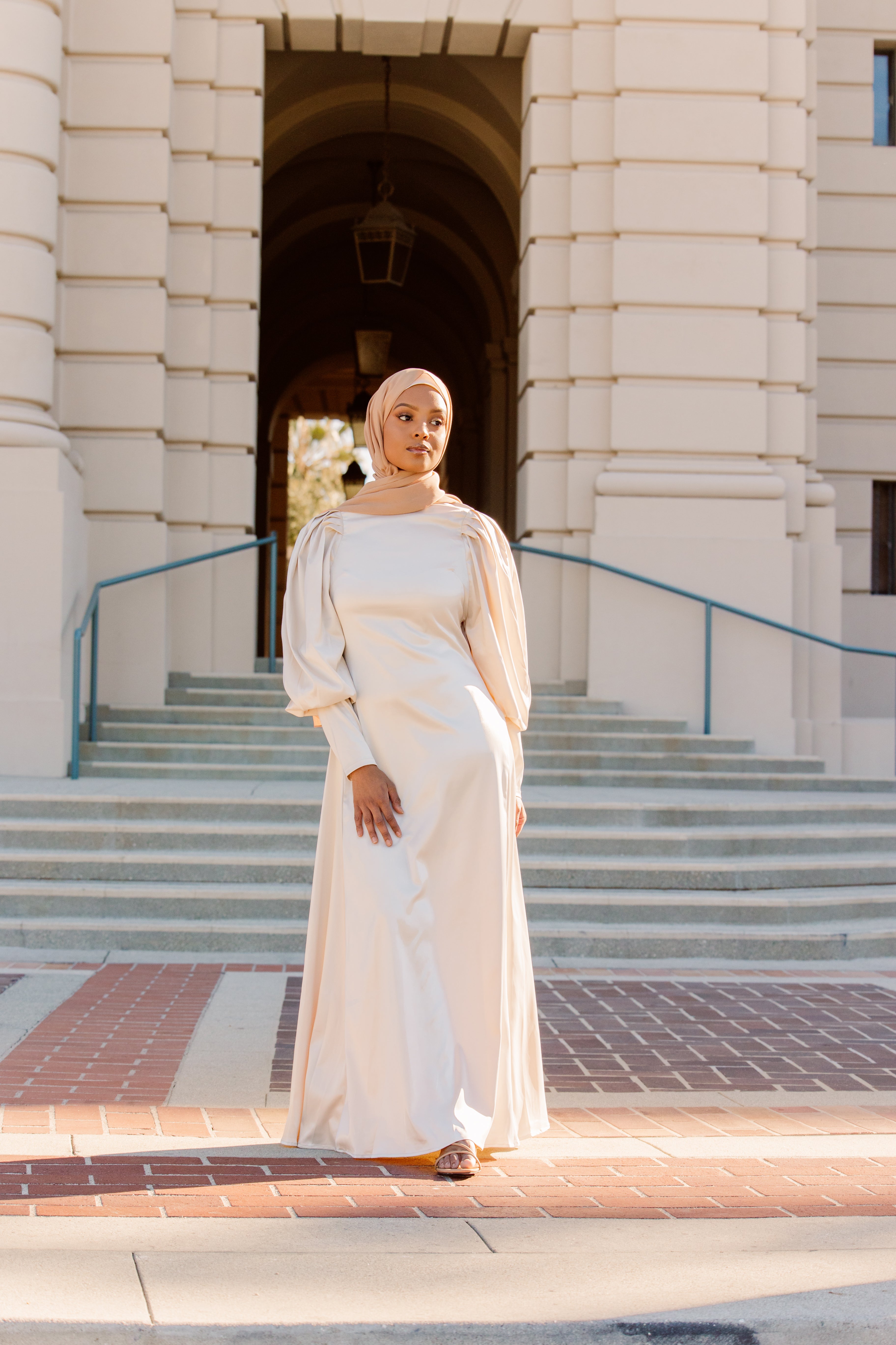 Austen Satin Gown - Ivory