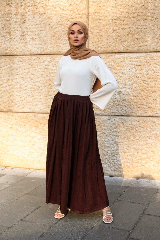 Order Waldorf Leather Pleated Maxi Skirt | Niswa Fashion