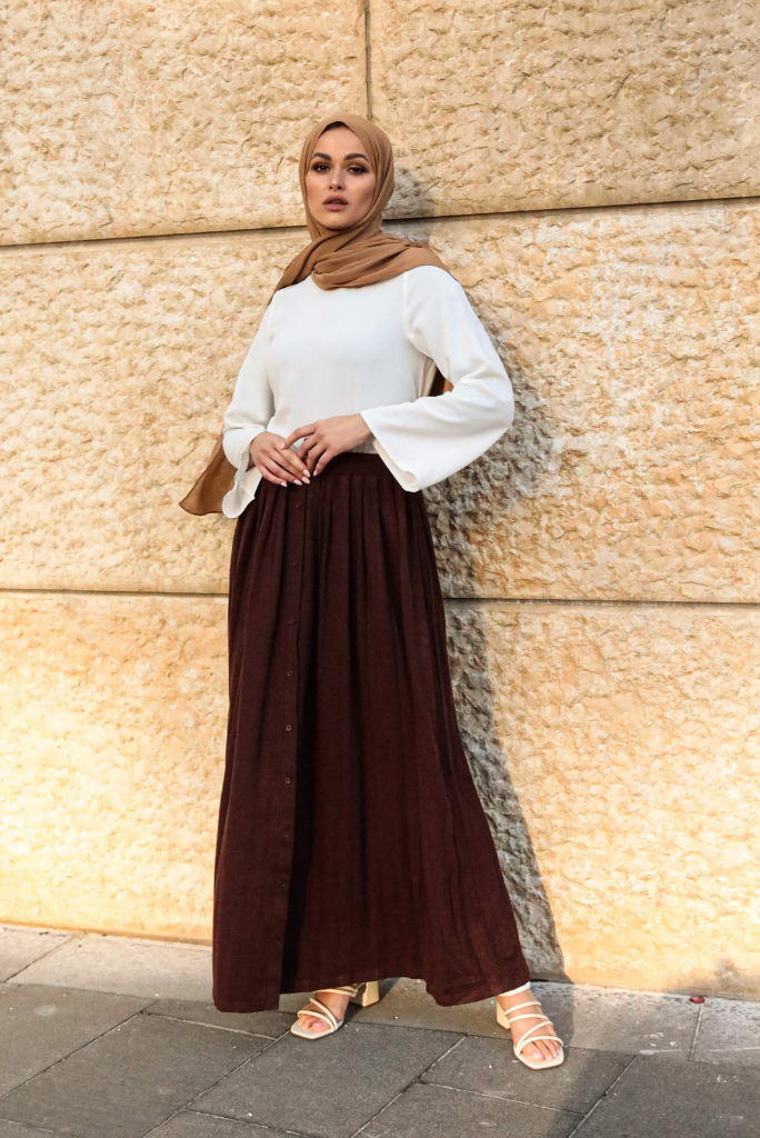 Order Waldorf Leather Pleated Maxi Skirt | Niswa Fashion