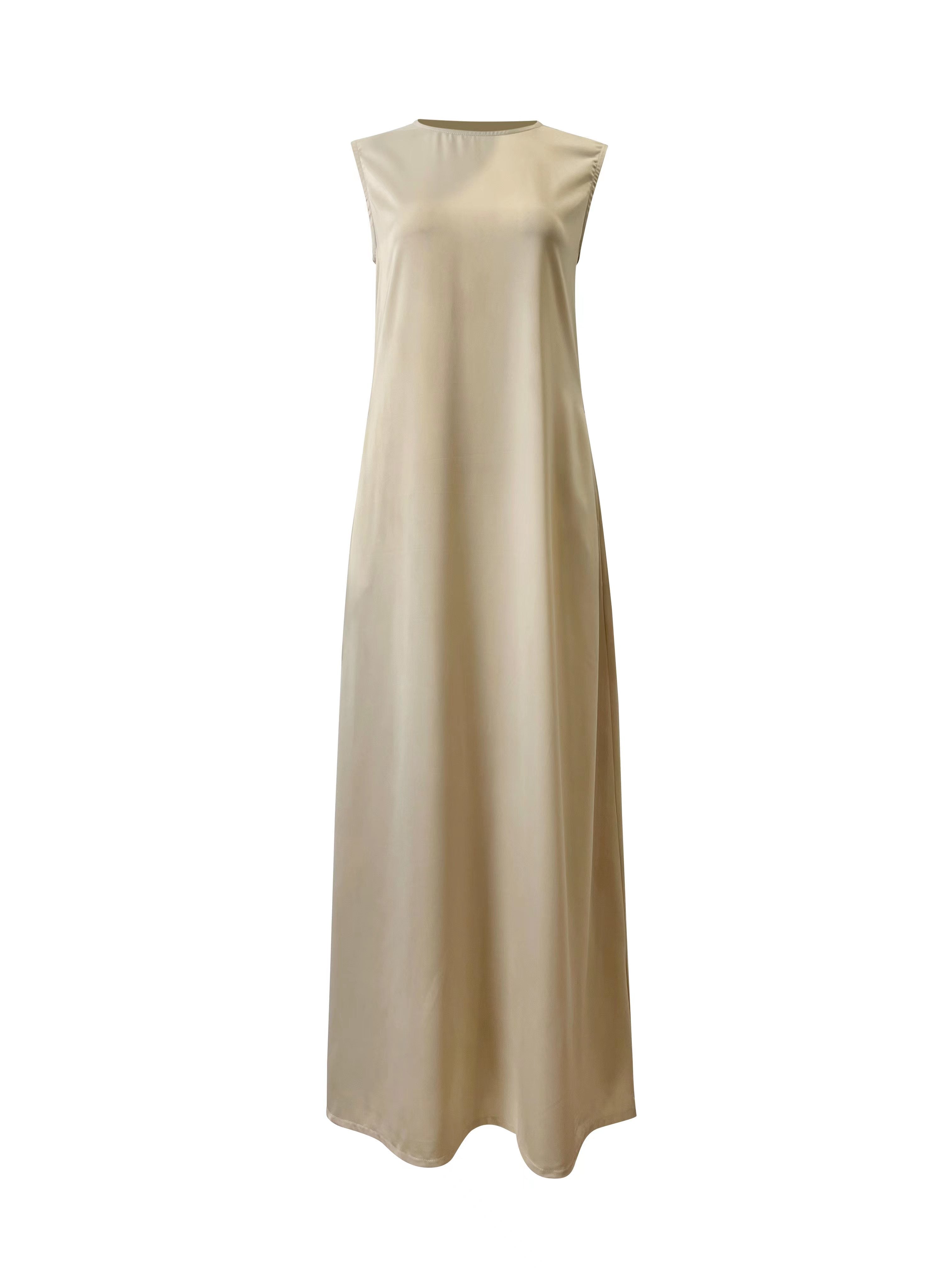 Santorini Sleeveless Maxi Slip Dress - Sand