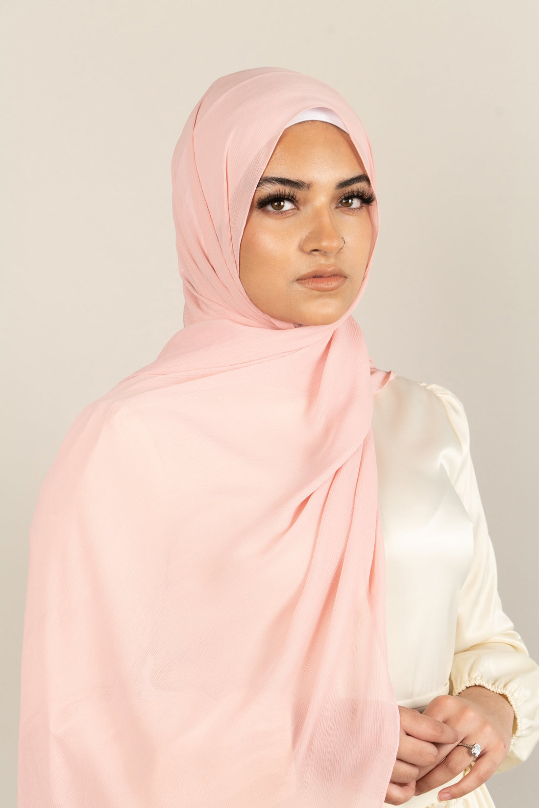 BABY PINK Crepe Chiffon-AllScarves-Niswa Fashion