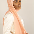 CREAMY PEACH Georgette Chiffon Scarf-AllScarves-Niswa Fashion