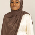 DOUBLE ESPRESSO Georgette Chiffon Scarf-AllScarves-Niswa Fashion