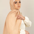 GOLDEN BUTTER Georgette Chiffon Scarf-AllScarves-Niswa Fashion