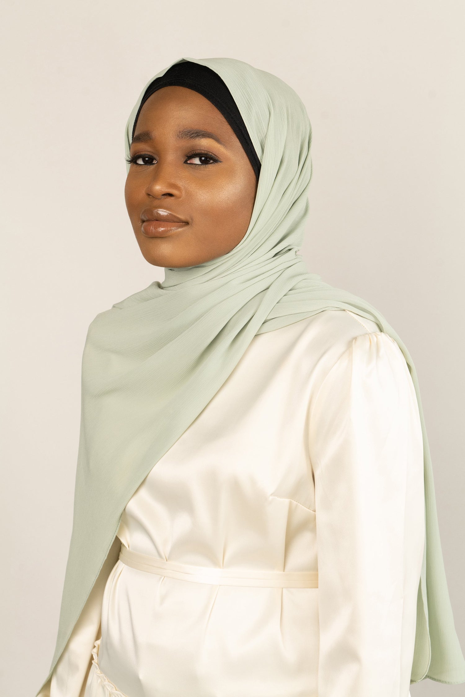 MISTY MINT Crepe Chiffon-AllScarves-Niswa Fashion