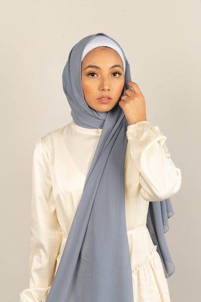 MISTY LILAC Georgette Chiffon Scarf – Niswa Fashion