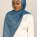 MOZART BLUE Georgette Chiffon Scarf-AllScarves-Niswa Fashion