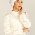 Tie Back Hijab Cap - White