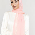 PASTEL PINK Shimmer Striped Chiffon