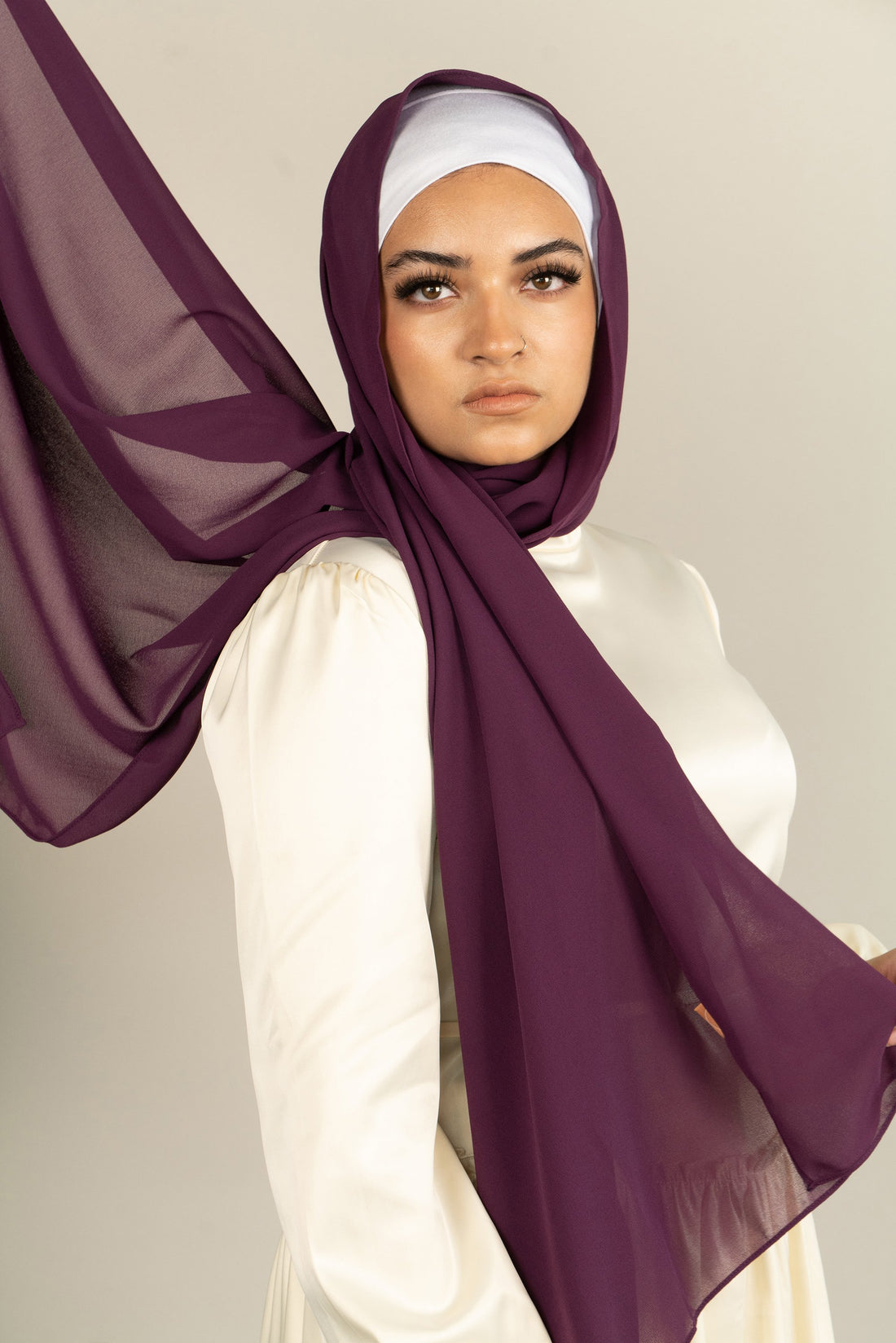 PLUMTASTIC Georgette Chiffon Scarf-AllScarves-Niswa Fashion