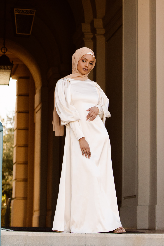 Austen Satin Gown - Ivory