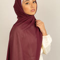 SMOLDERING MAROON Georgette Chiffon Scarf-AllScarves-Niswa Fashion