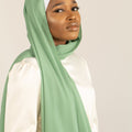 STRIKING PISTACHIO Georgette Chiffon Scarf-AllScarves-Niswa Fashion