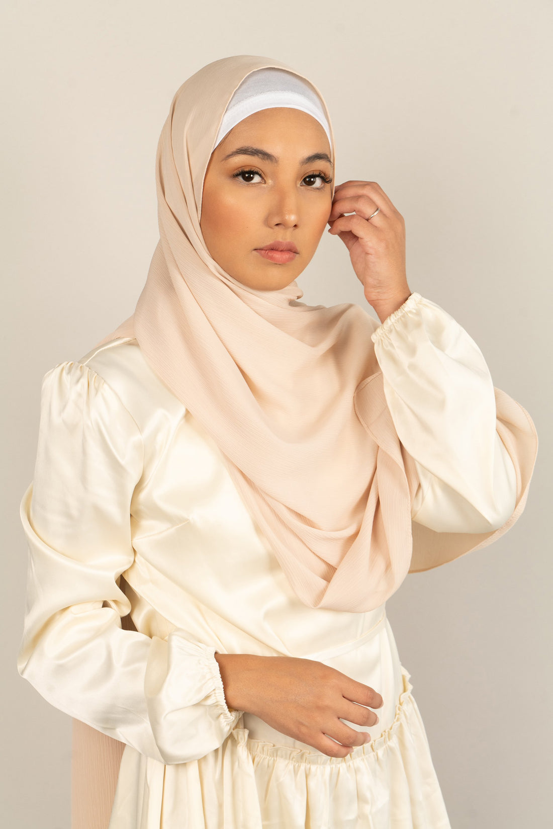 SUGAR COOKIE Crepe Chiffon-AllScarves-Niswa Fashion