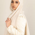 VANILLA CRÈME Georgette Chiffon Scarf-AllScarves-Niswa Fashion