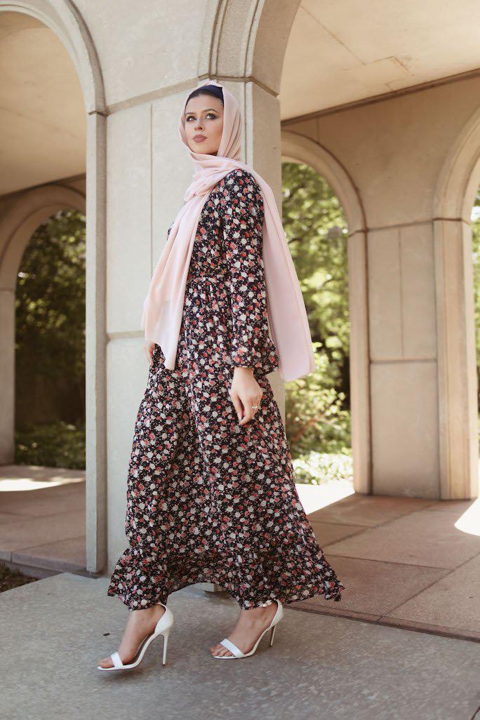 Niswa Fashion Aminah Zipper Jersey Dress - Pink - Pink / M / 60