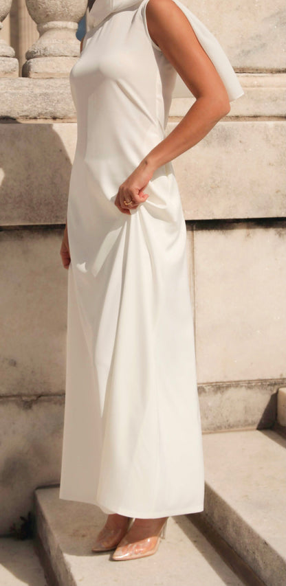 Santorini Sleeveless Maxi Slip Dress - White